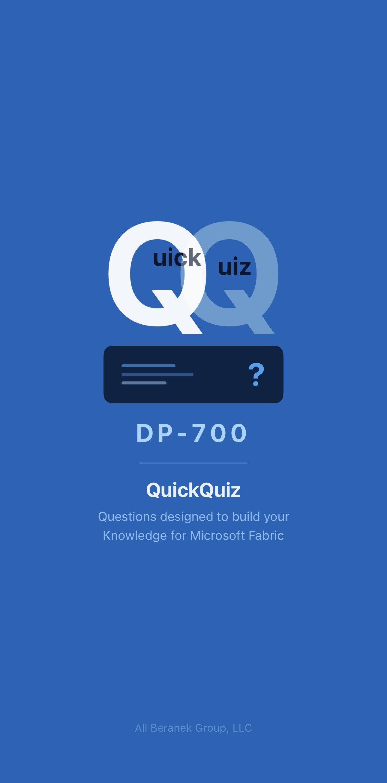 Quick Quiz DP-700 splash screen